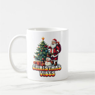 Caneca De Café Papais noeis de Natal Jolly Vibes