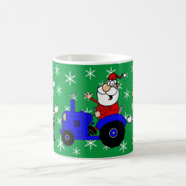 Caneca De Café Papais noeis De Natal No País De Trator E Vacas