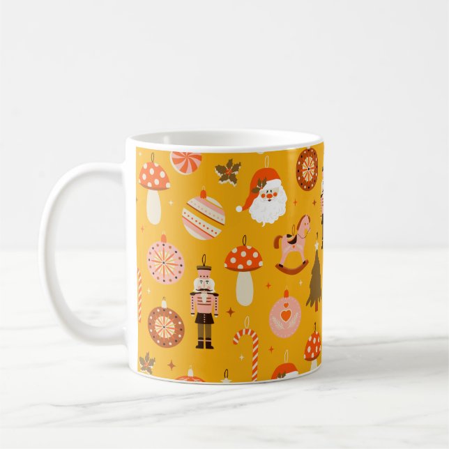 Caneca De Café Papais noeis de Natal retrógrados em forma de cava (Esquerda)