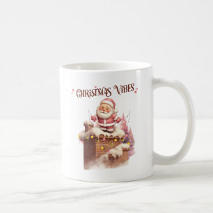 Caneca De Café Papais noeis de Natal Vibes Rosa