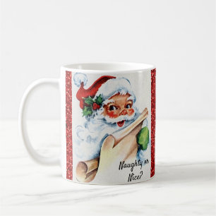 Caneca De Café Papais noeis de Natal Vintage Bastante Brilhante