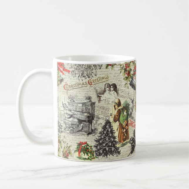 Caneca De Café Papais noeis de Natal vitorianos (Esquerda)