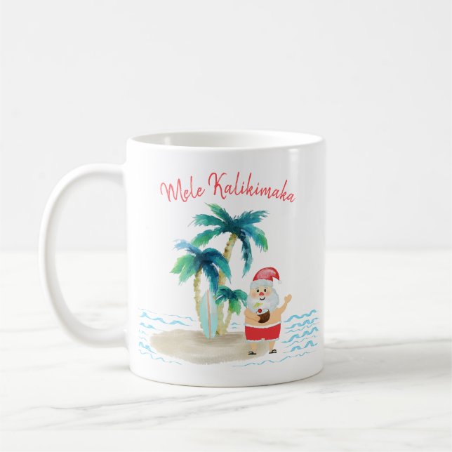 Caneca De Café Papais noeis de navegação tropicais Mele Kalikimak (Esquerda)