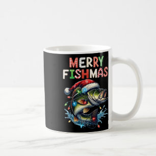 Caneca De Café Papais noeis de pescado felizes pescando pasto pes