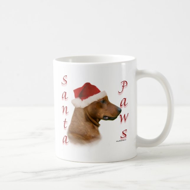 Caneca De Café Papais noeis de Pinscher Alemães (Direita)