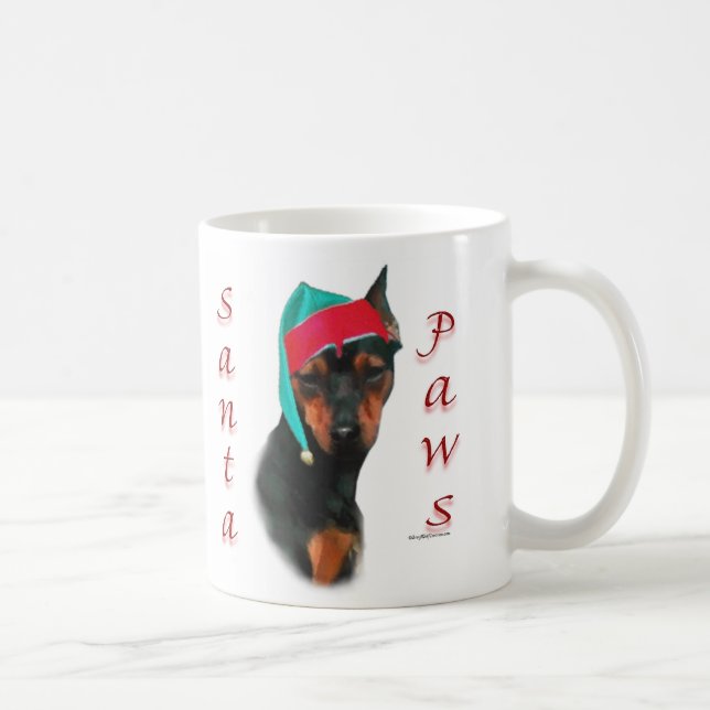 Caneca De Café Papais noeis de Pinscher Miniatura (Direita)