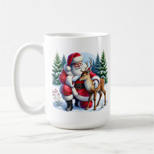Caneca De Café Papais noeis de veado de Natal festivo adicionam m