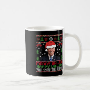 Caneca De Café Papais noeis divertidos Joe Biden Feliz Uh Natal F
