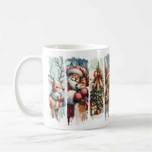 Caneca De Café Papais noeis e renas Natal