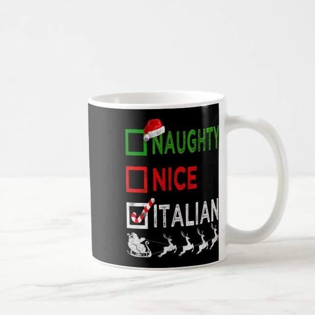 Caneca De Café Papais noeis Engraçados de Pijama de Natal Italian (Direita)