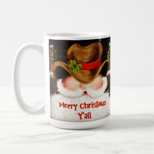 Caneca De Café Papais noeis Engraçados de Vaqueiro de Natal