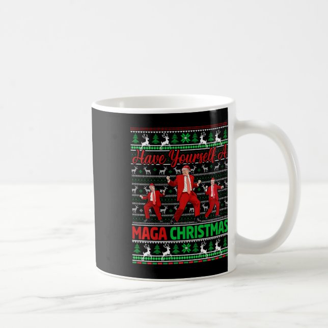 Caneca De Café Papais noeis Engraçados Tenham Um Feliz Natal (Direita)