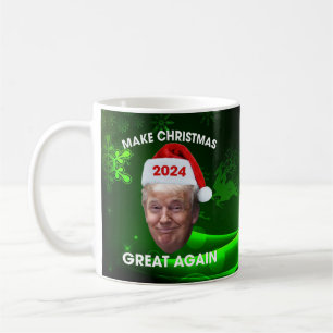 Caneca De Café Papais noeis Engraçados Trump 2024 Tornem Excelent