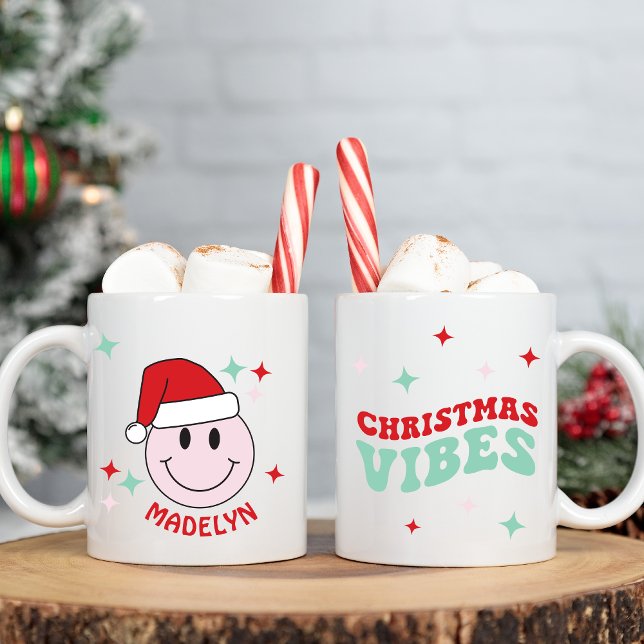 Caneca De Café Papais noeis Felizes Víblias de Natal Personalizad (Criador carregado)