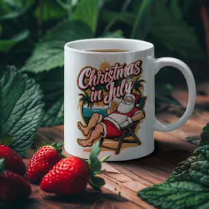 Caneca De Café Papais noeis Festivos Aproveitando Cerveja em julh