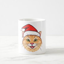 Papais noeis Festivos Mug Gato - Presente de Natal