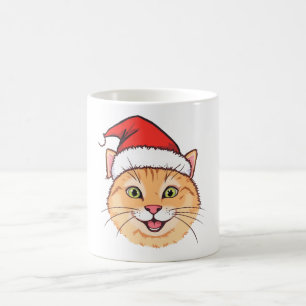Caneca De Café Papais noeis Festivos Mug Gato - Presente de Natal