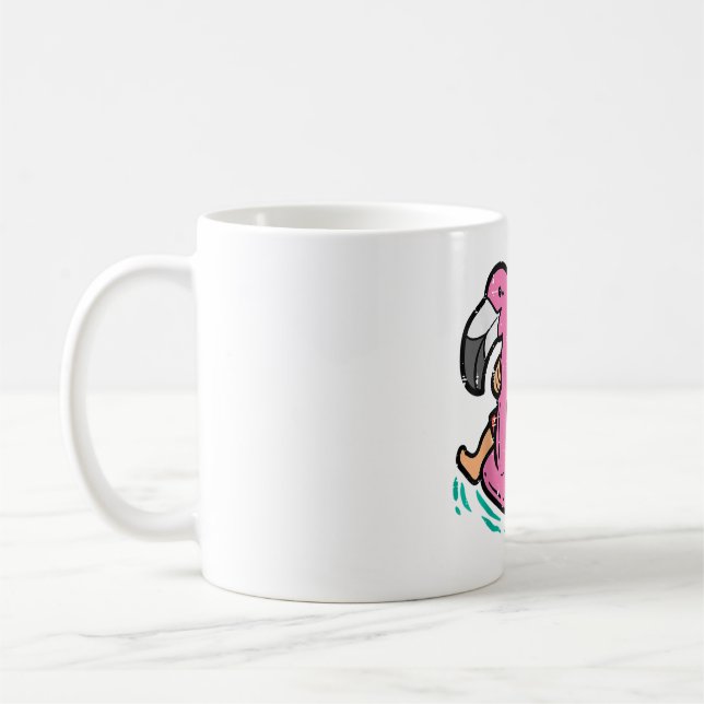 Caneca De Café Papais noeis Flamingo Floatie Engraçado Natal Em J (Esquerda)
