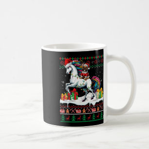 Caneca De Café Papais noeis Franceses Bulldog Andando Unicorn no
