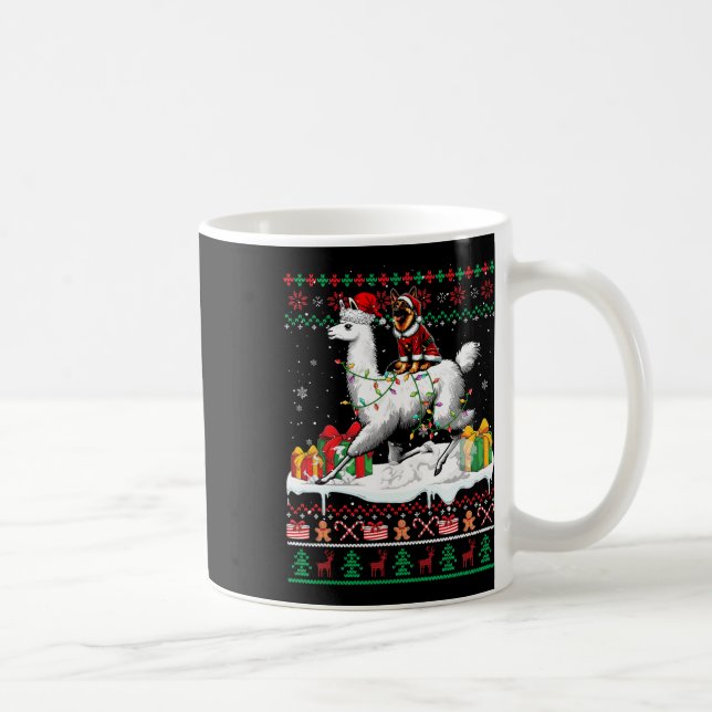 Caneca De Café Papais noeis German shepherd Andando no Natal de L (Direita)