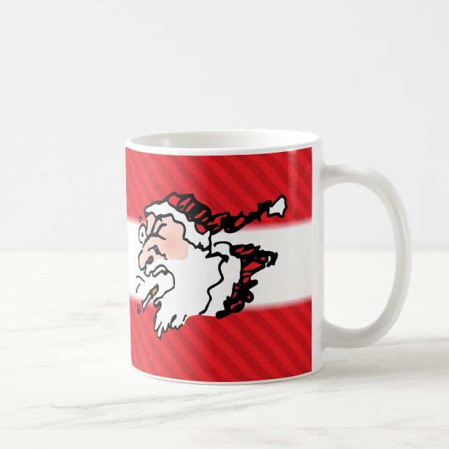 Caneca De Café Papais noeis Hackin Cartoon Engraçado (Direita)