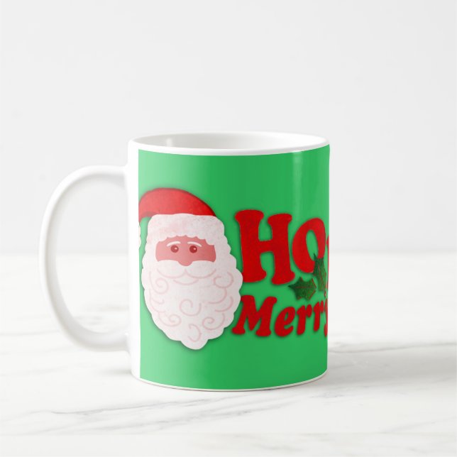 Caneca De Café Papais noeis "Ho Ho Feliz Natal" (Esquerda)