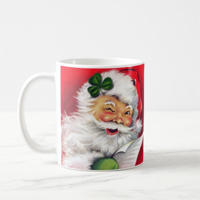 Caneca De Café Papais noeis irlandeses, Irish Christmas, Ireland  (Esquerda)