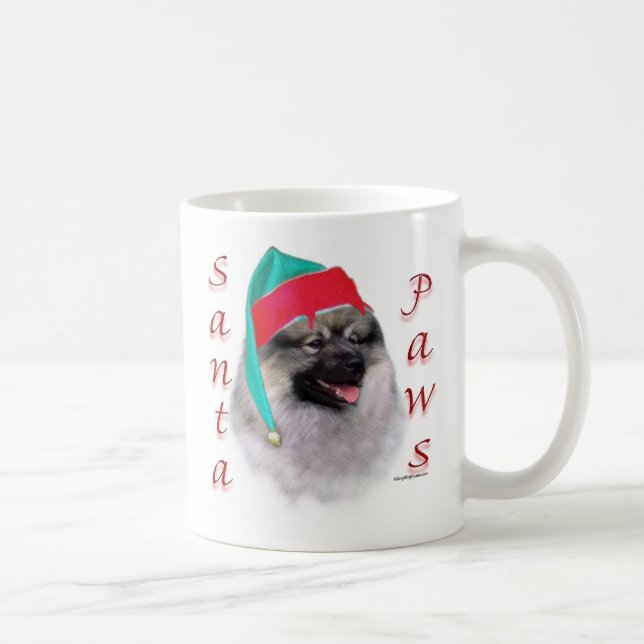 Caneca De Café Papais noeis Keeshond Paws (Direita)
