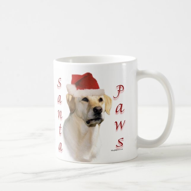 Caneca De Café Papais noeis Labrador Retriever (amarelo) (Direita)