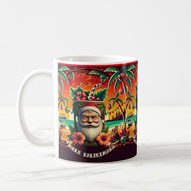 Caneca De Café Papais noeis Mele Kalikimaka Tik (Esquerda)