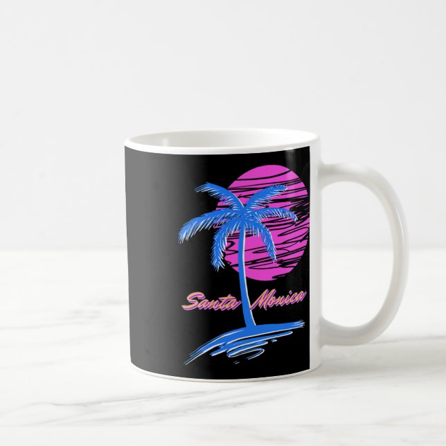 Caneca De Café Papais noeis Monica Beach Ulun 80s Estética Vaporw (Direita)