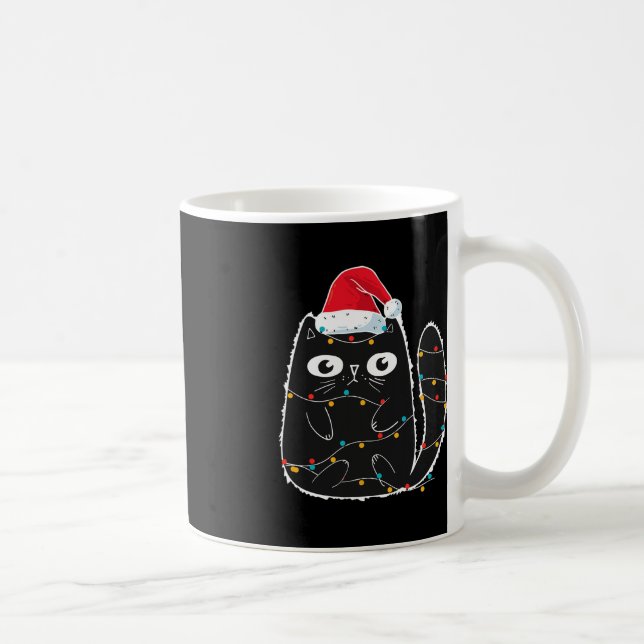 Caneca De Café Papais noeis Negros Gatos Tangidos No Pão De Gato  (Direita)