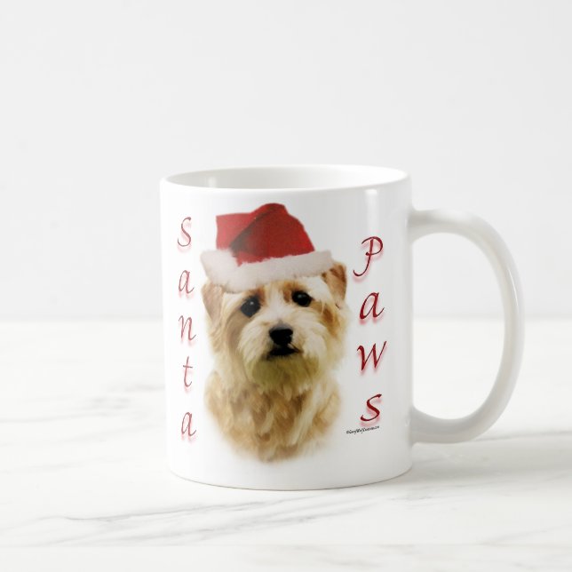 Caneca De Café Papais noeis Norfolk Terrier Paws (Direita)
