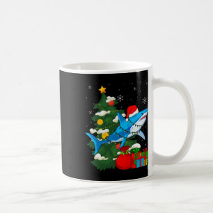 Caneca De Café Papais noeis Nozes de Natal Sharkmas Árvore Xmas B