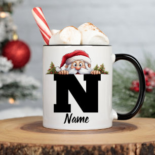 Caneca De Café Papais noeis personalizados de Natal da família mo