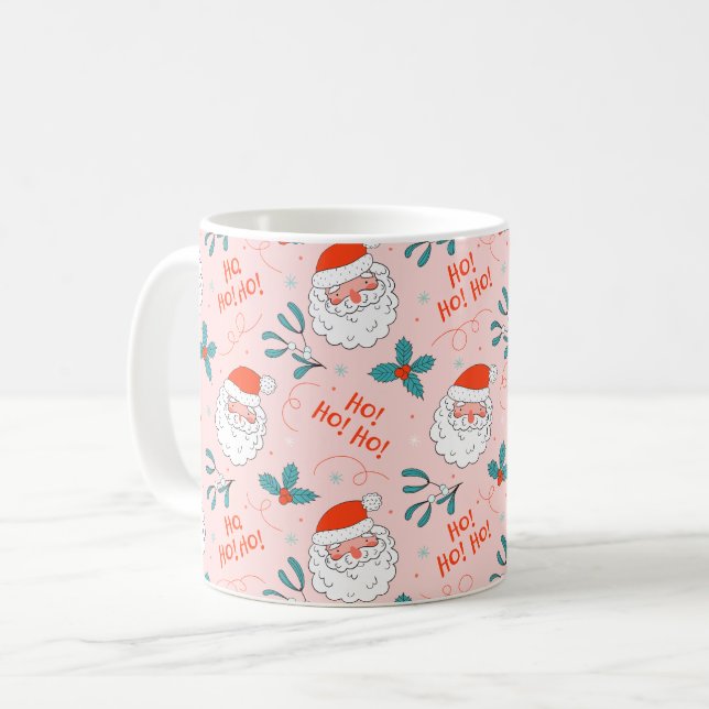 Caneca De Café Papais noeis por toda a coleção de saudações alegr (Frente Esquerda)
