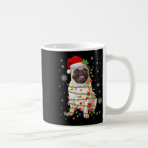 Caneca De Café Papais noeis Pug Natal Luzes Xmas Cachorros Macaco