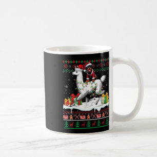 Caneca De Café Papais noeis Rottweiler Andando Llama Sweater Nata