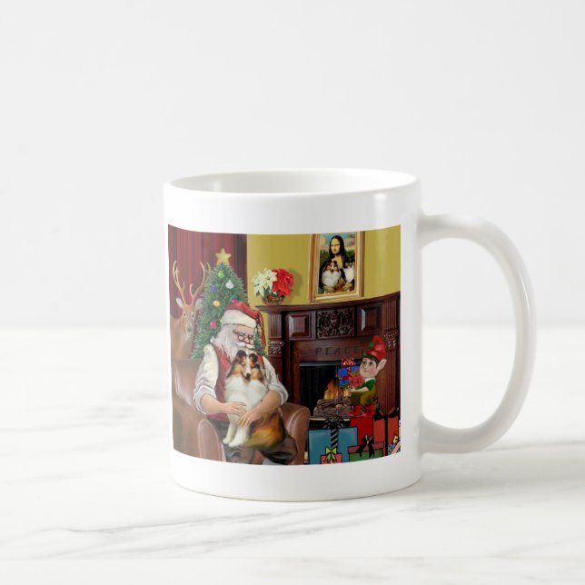Caneca De Café Papais noeis Sheltie (sw) (Direita)
