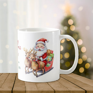 Caneca De Café Papais noeis Sleigh e Reindeer Kids