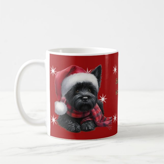Caneca De Café Papais noeis Westie Christmas Mug (Esquerda)