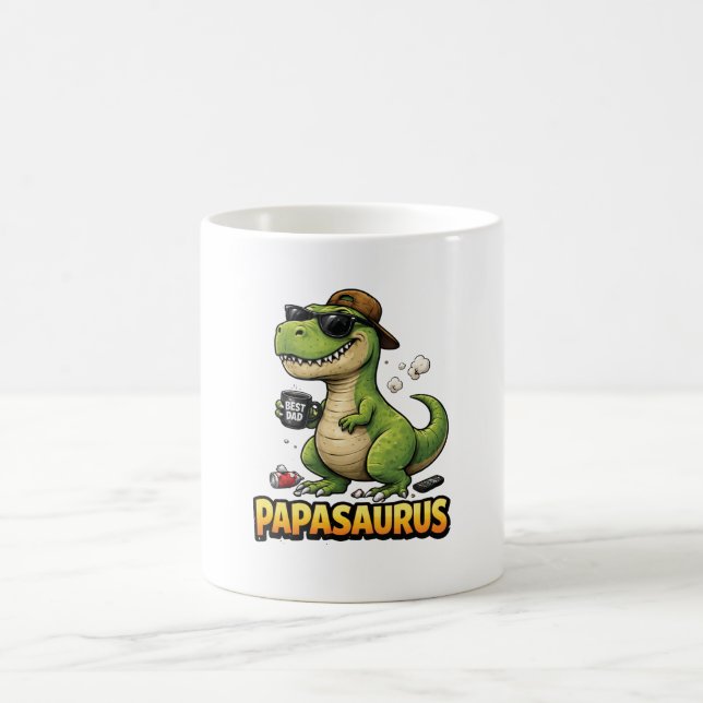 Caneca De Café Papasaurus Funny Dad (Centro)