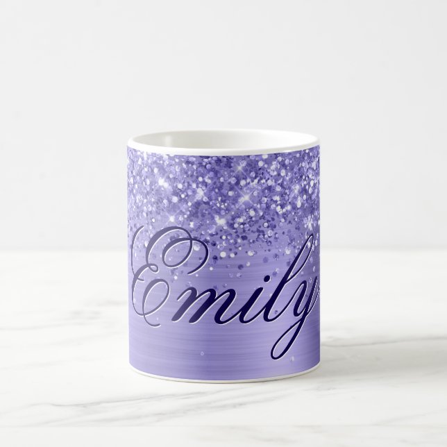 Caneca De Café Papel Alumínio Periwinkle Espelhado Personalizado (Centro)