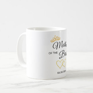Caneca De Café Papel da Festa de Casamento & Data Design Elegante