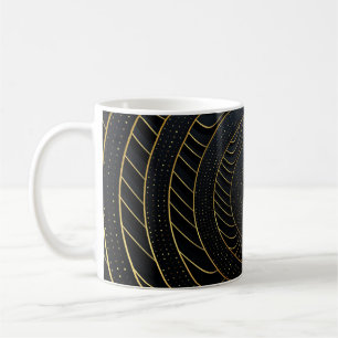 Caneca De Café Papel De Luxo Cortou As Fundo Do Ouro.
