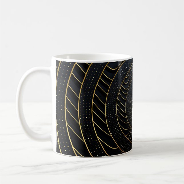 Caneca De Café Papel De Luxo Cortou As Fundo Do Ouro. (Esquerda)