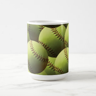 Caneca De Café Papel de parede amarelo do softball
