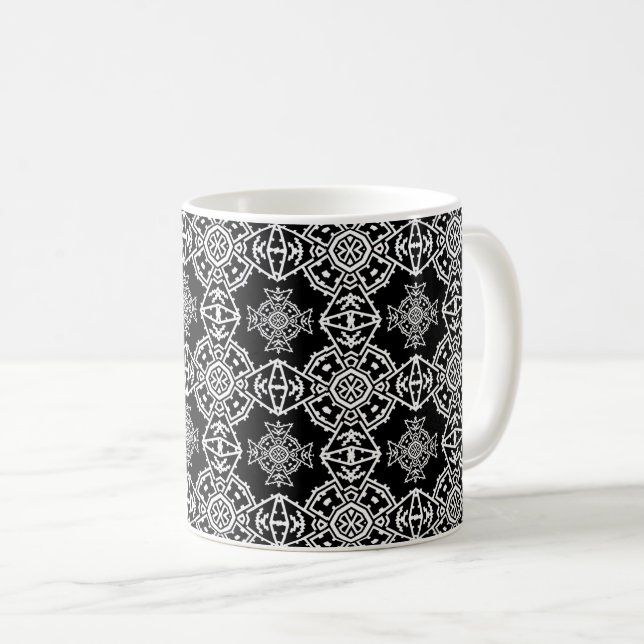 Caneca De Café Papel de Parede Cruz Mosaico (Frente Esquerda)