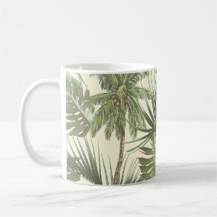 Caneca De Café Papel de parede de folhas tropicais