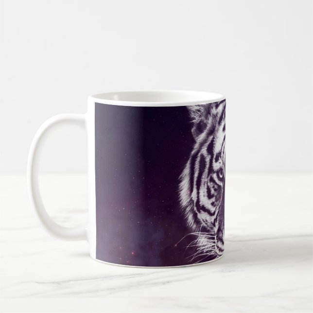 Caneca De Café Papel de parede de rosto do galáxio Tiger (Esquerda)